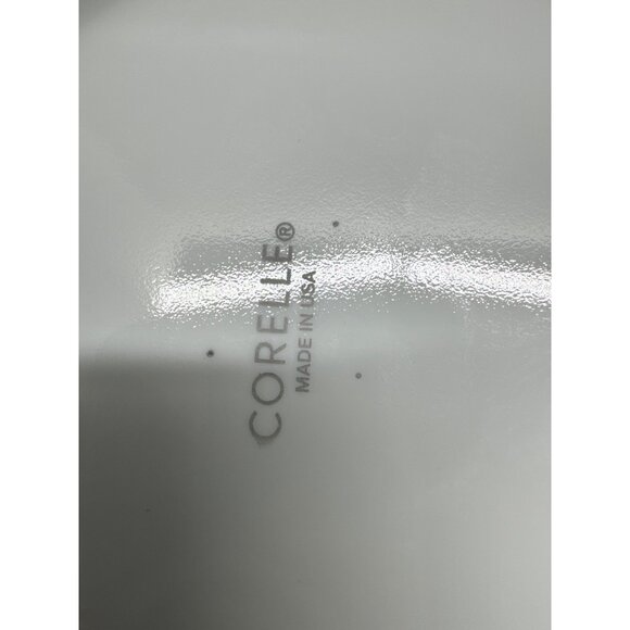 Corelle Dancer Prancer Winter Deer White & Gold Holiday Dessert Plates Set Of 2 - Picture 4 of 5